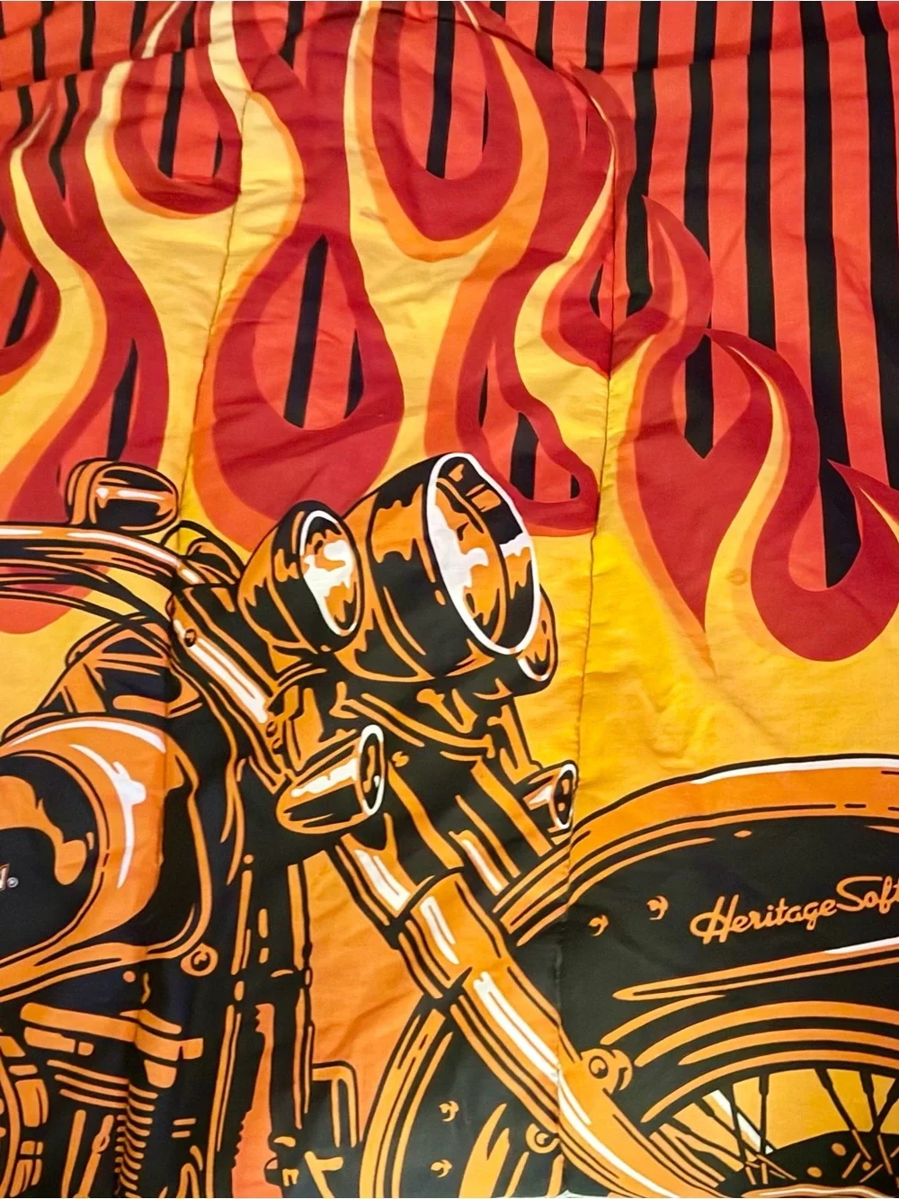 Harley-Davidson Full/Queen flame rider fireball bedding set!